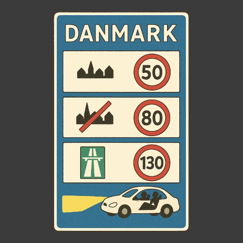 Danemark Panneau de règles de circulation Frontière
