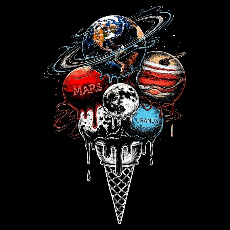 Planeten Eiscreme Kugel - Weltraum Galaxie Science