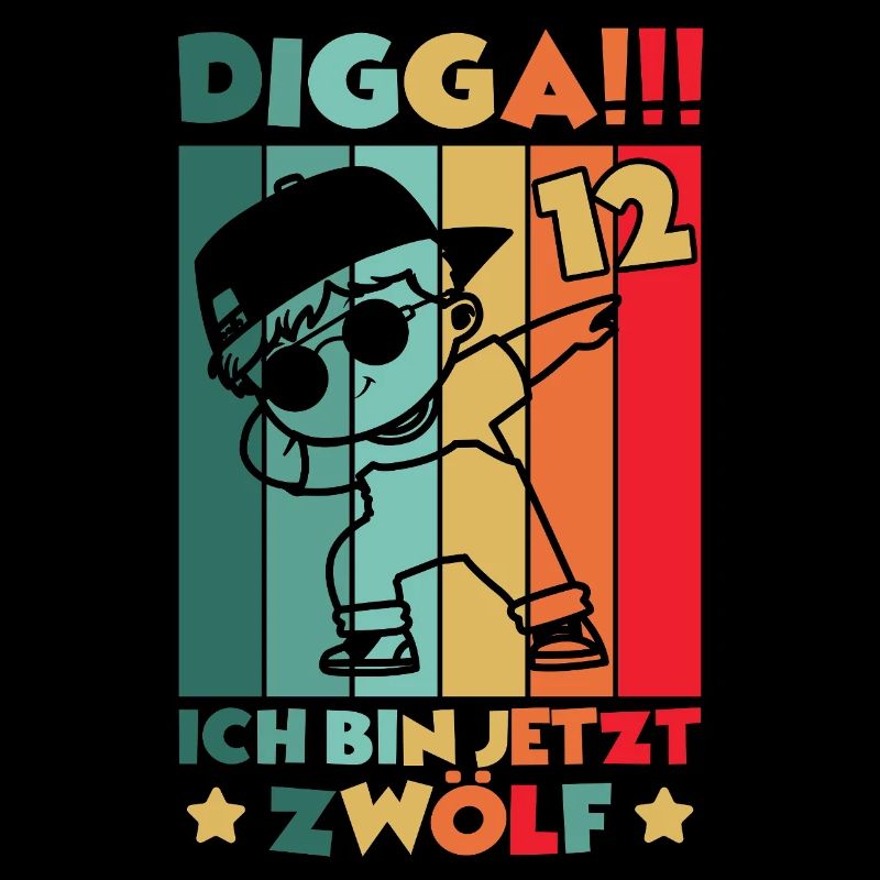 Digga Ich Bin 12 Jahre 12 Geburtstag Dabbing Junge