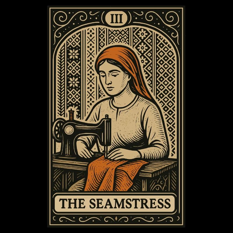 Die Näherin — Vintage Nähen Tarotkarten Design