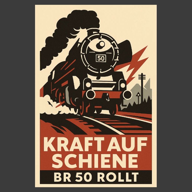 Railway: Power on rail: BR 50 rolls freight train