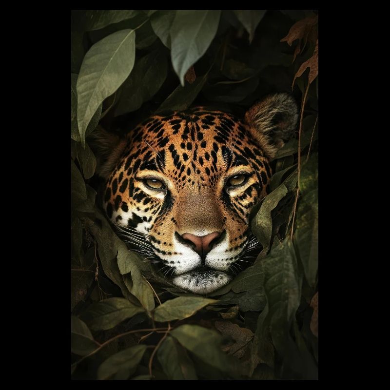 Jaguar caché dans la jungle