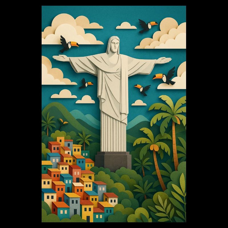 Christ the Redeemer Statue in Tropical Setting/Rio