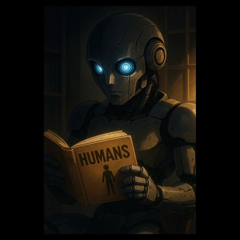 Curious Robot Reading About Humans