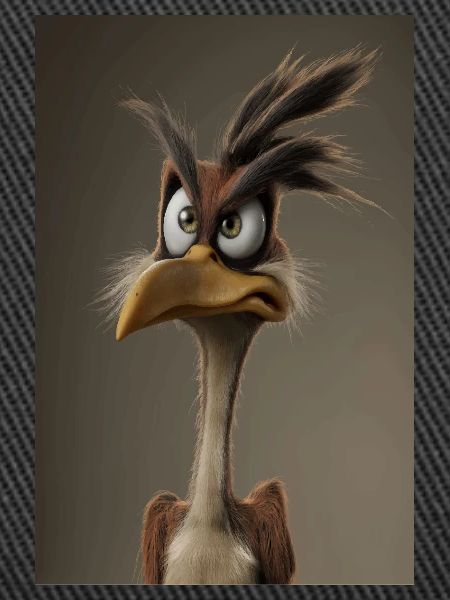Grumpy Cartoon Bird