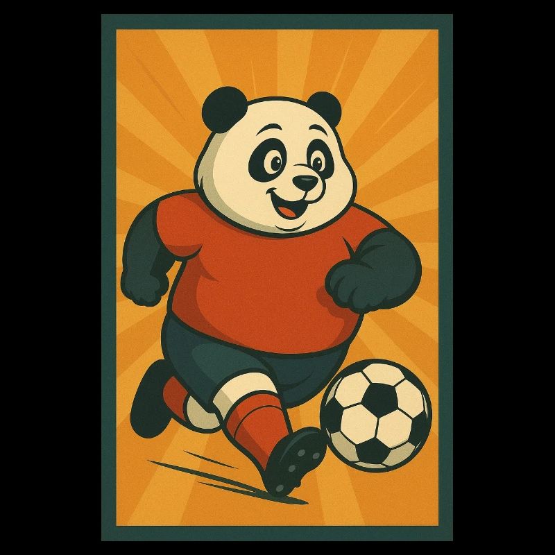 Dynamischer Fußballpanda