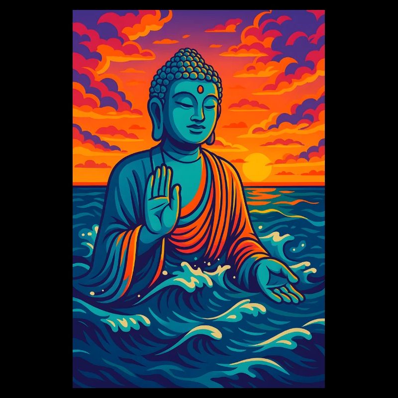 Serene Buddha by Sunset