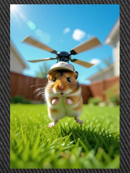 Hamsterpilot im Hubschrauber