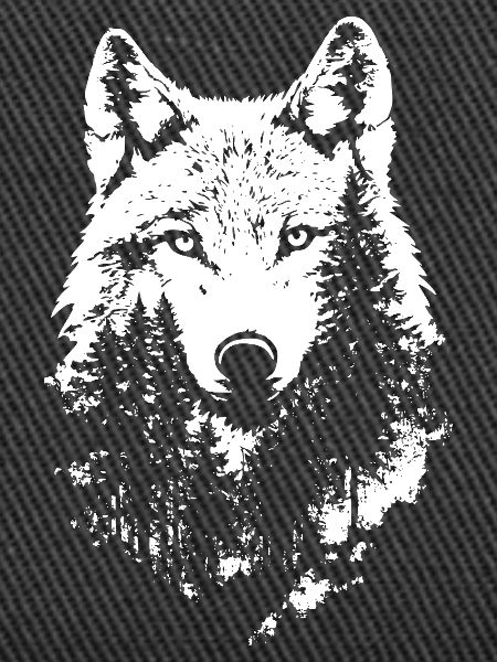 Wolf Gesicht Wald Silhouette