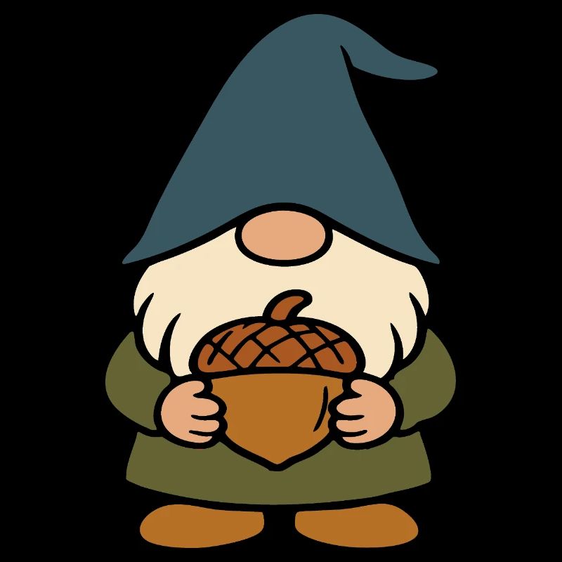 Gartenzwerg-Wichtel mit Eichel Motiv für'n Herbst