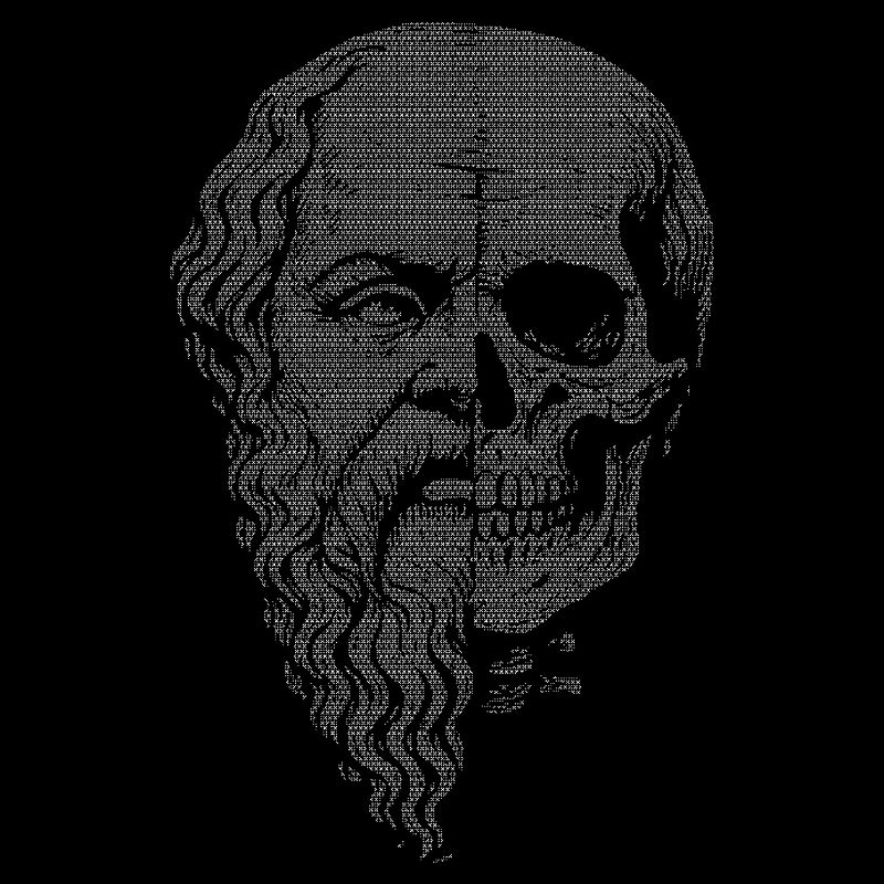 Illustration de la dualité de la vie et de la mort de Socrate