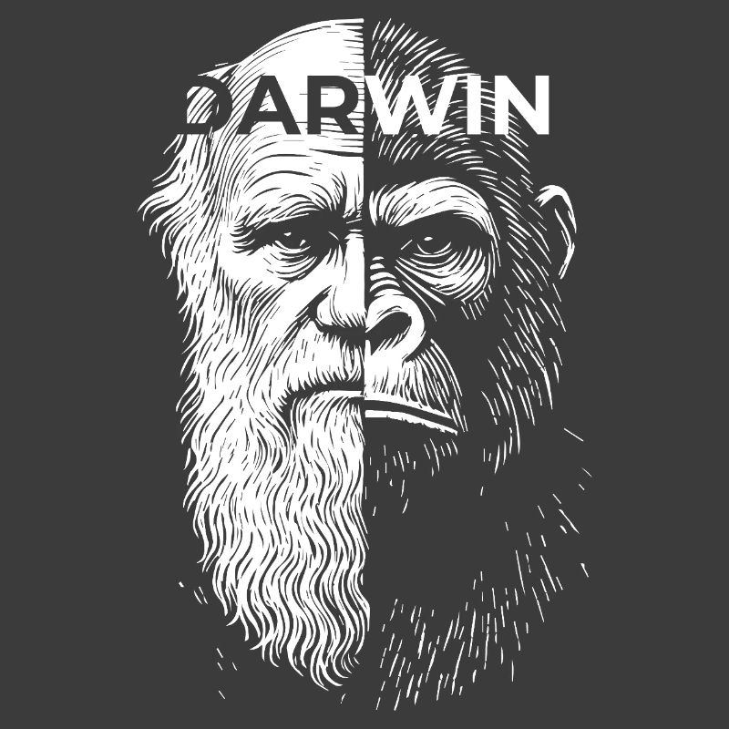 Darwin Gorilla Split Portrait Design