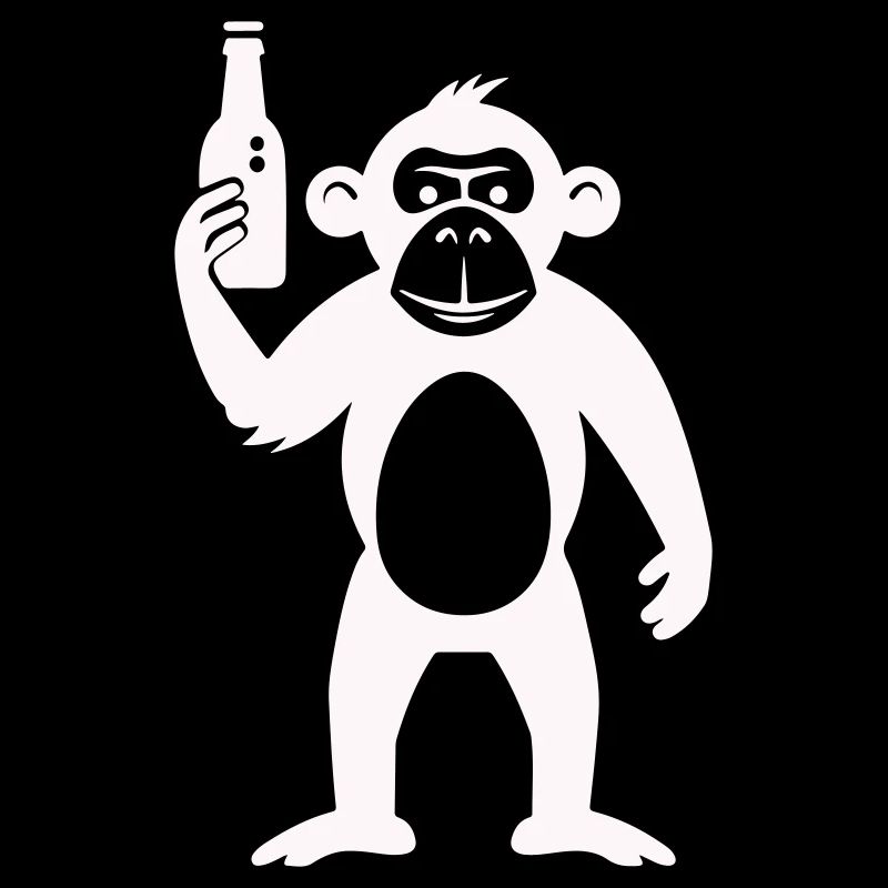 Humorous monkey with bottle