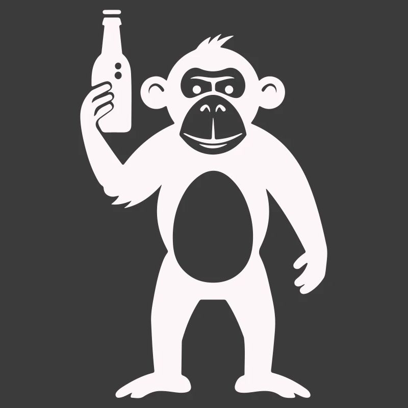 Humorous monkey with bottle