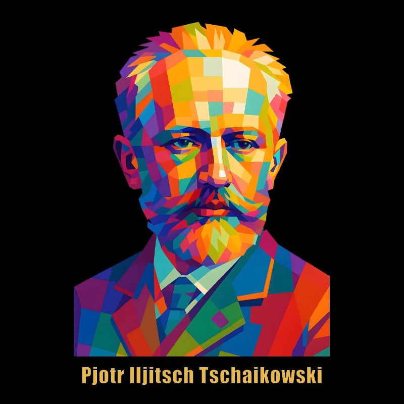 Colorful painting iconography by Tchaikovsky