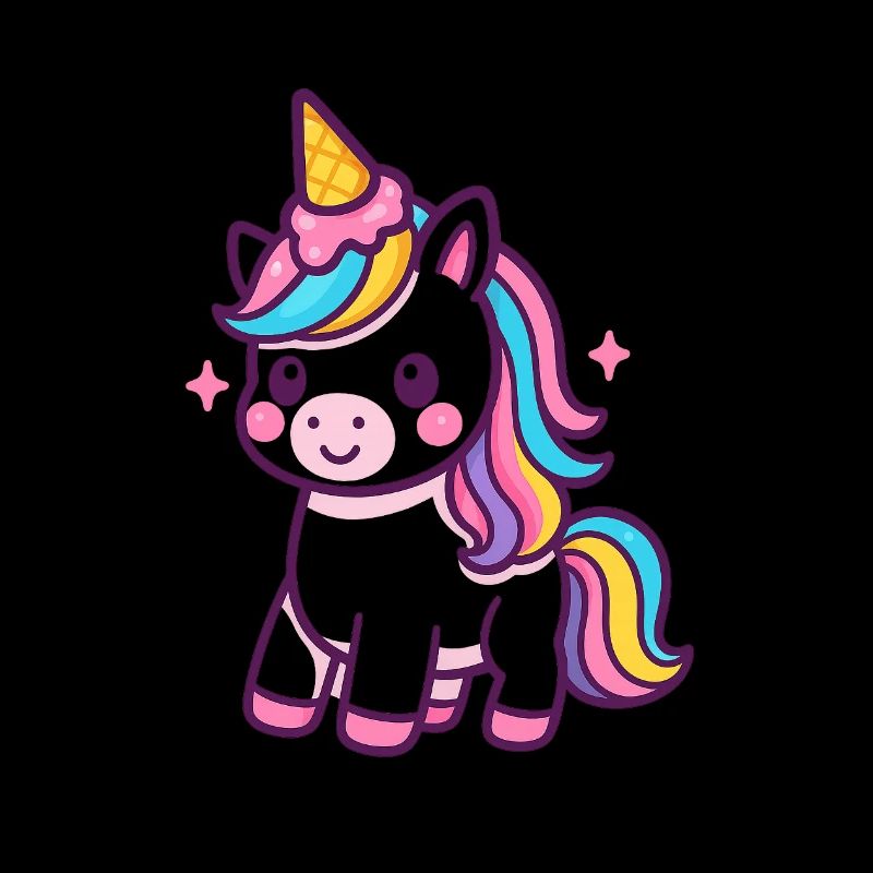 Buntes Einhorn mit Regenbogenmähne