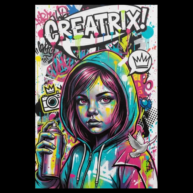 Farbexplosion Graffiti Heldin