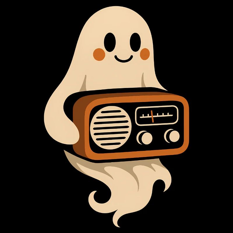 Ghost with retro radio