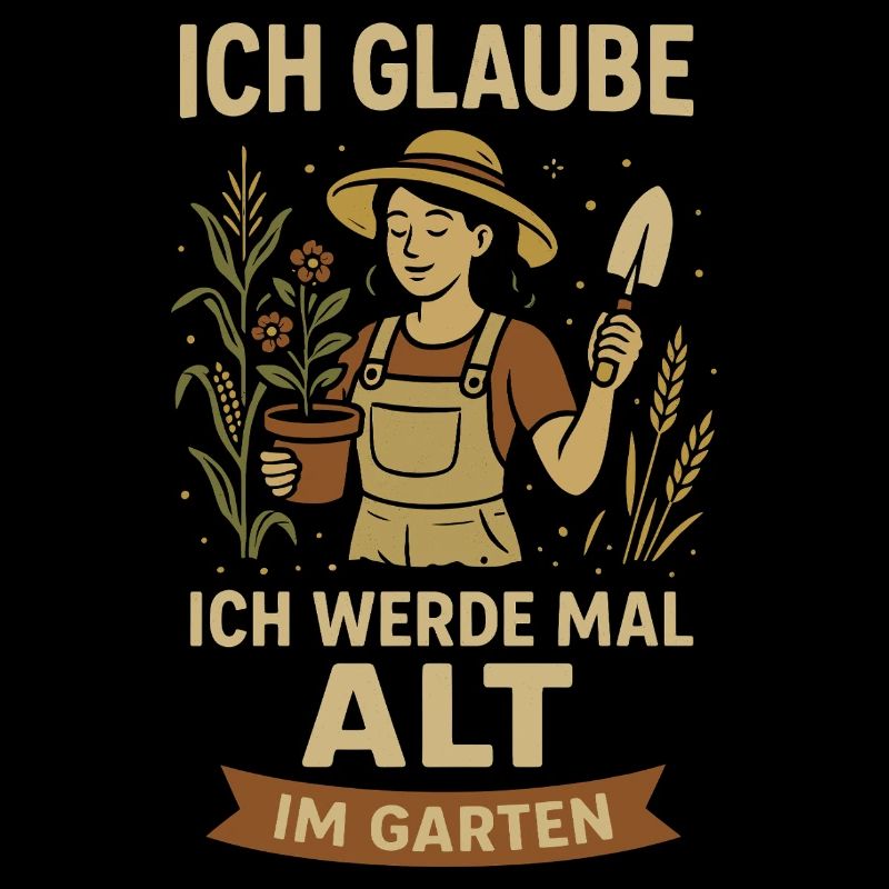 Gartenheldin Spruch Alt im Garten