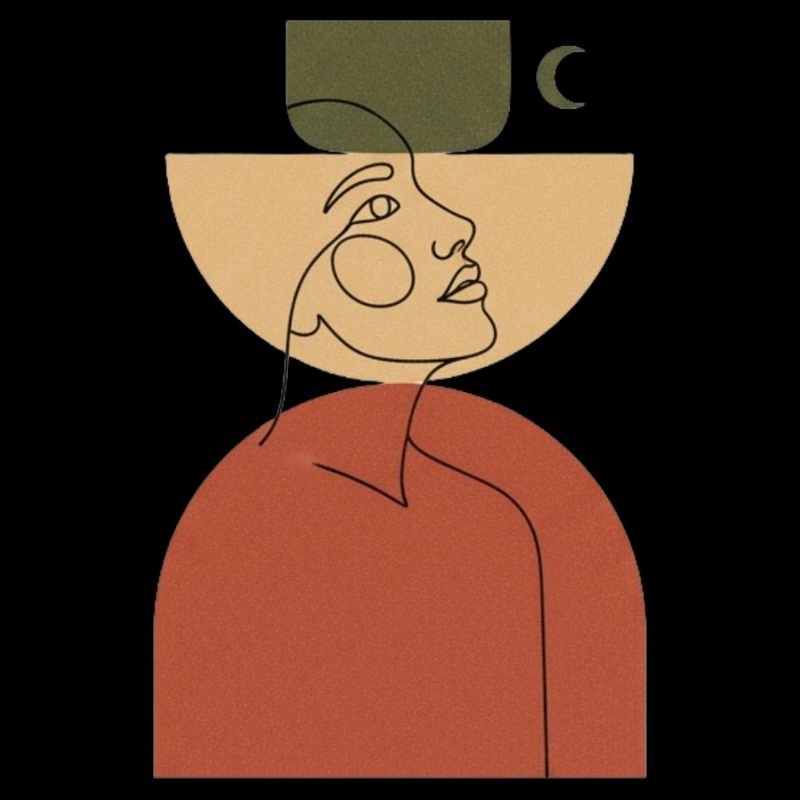 Abstract Head with Geometric Shape