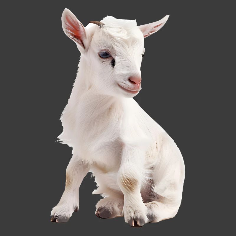 Portrait de bébé chèvre blanc