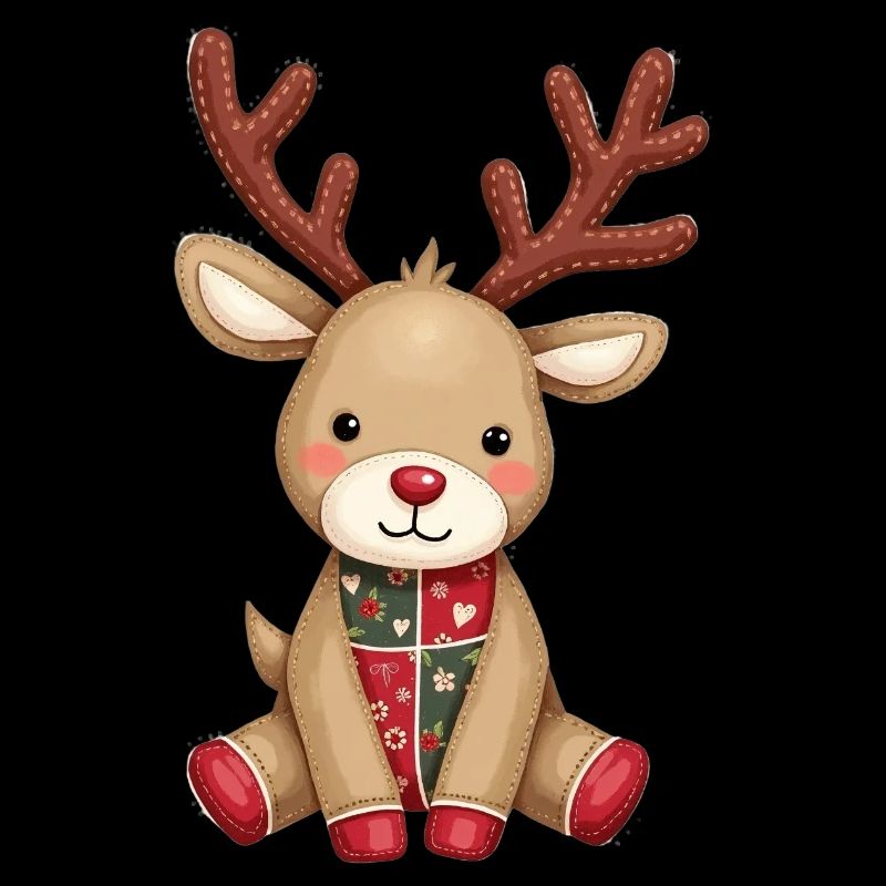 Patchwork Reindeer Winter Love