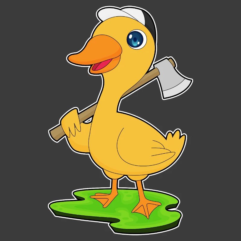 Canard Bûcheron Hache Forêt
