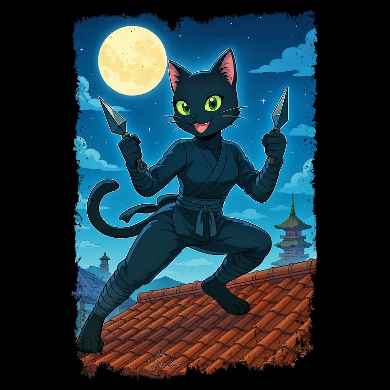 Mond-Ninja-Katze