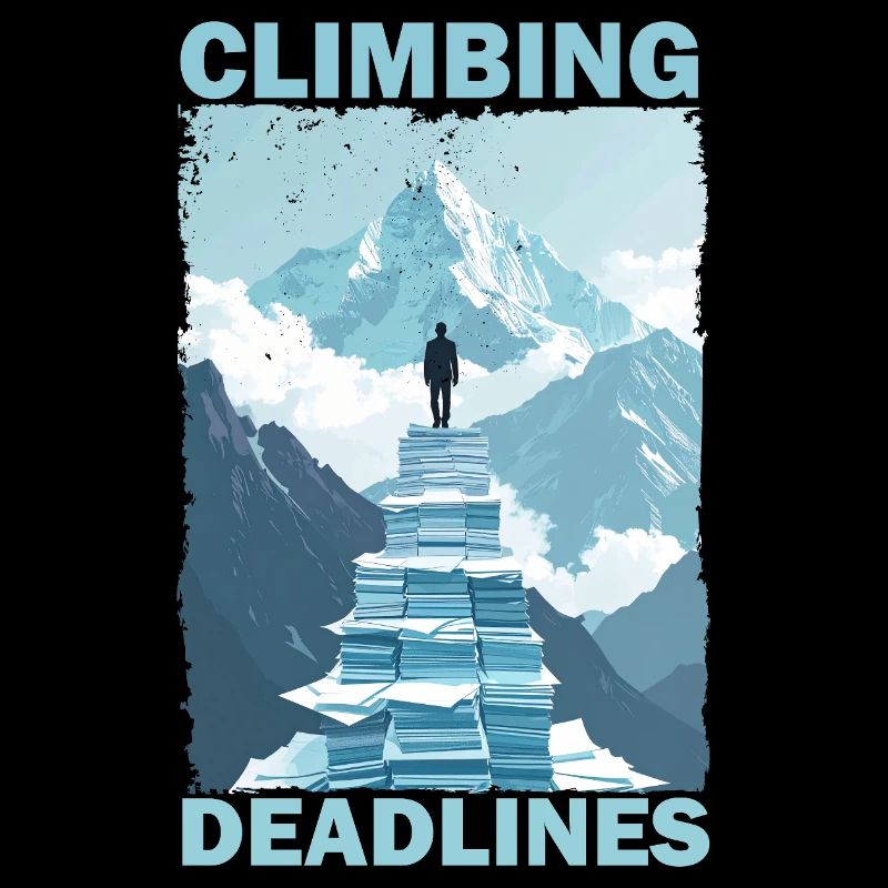 Climbing Deadlines – Funny Office Workload Mountai