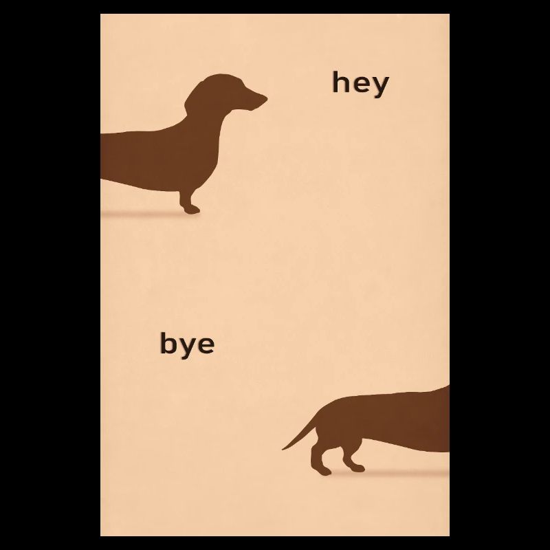 Hey Bye Dachshund – Funny Dog Poster
