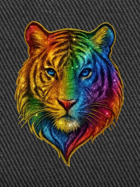 Rainbow Tiger Head