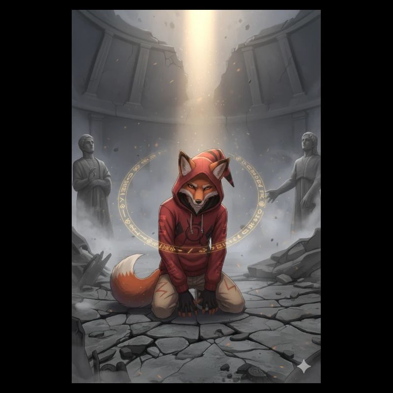 Red fox in the ritual circle