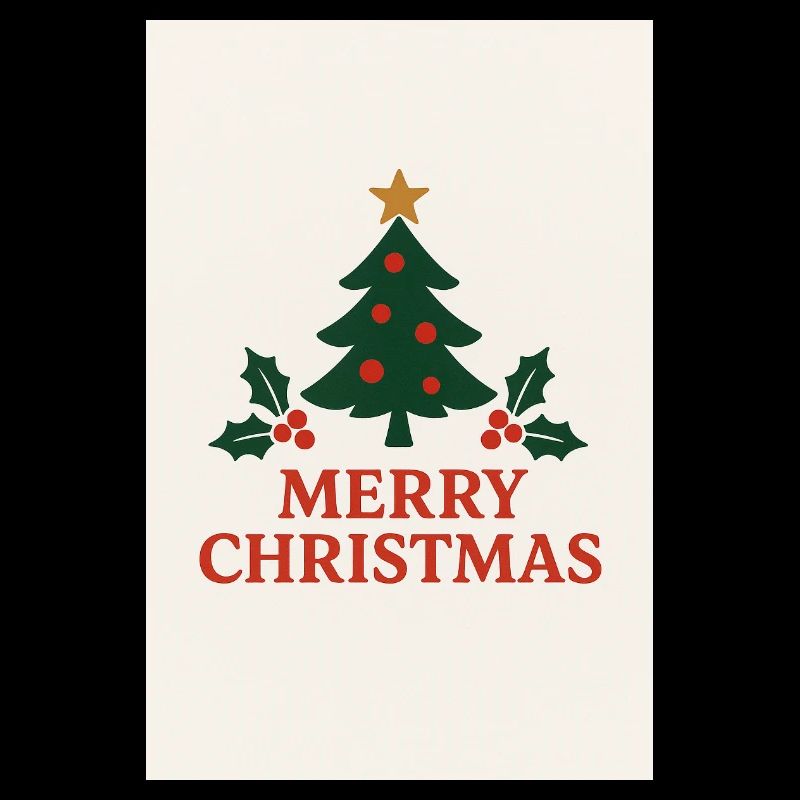 Joyeux Noël Sapin Rétro Rouge et Vert