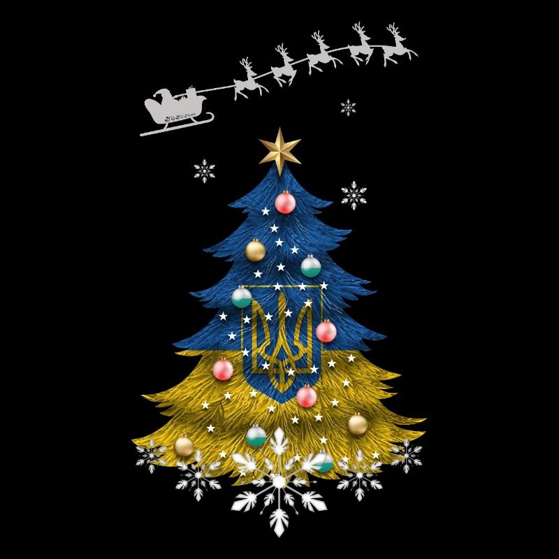 Sapin de Noël avec drapeau ukrainien