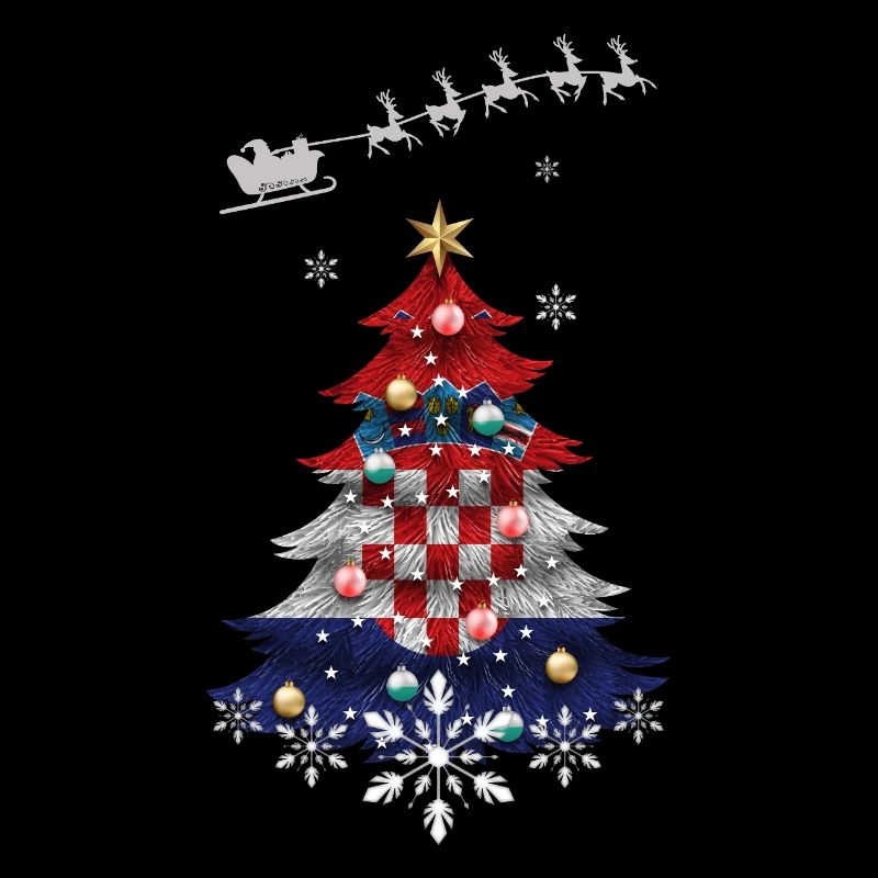 Sapin de Noël avec drapeau de la Croatie