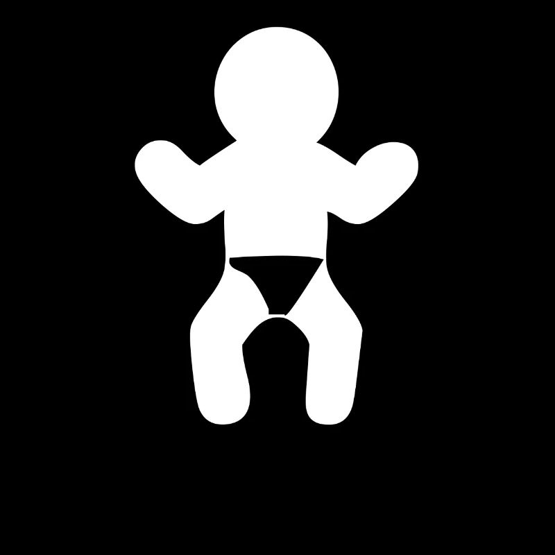 Babysilhouette in Windel