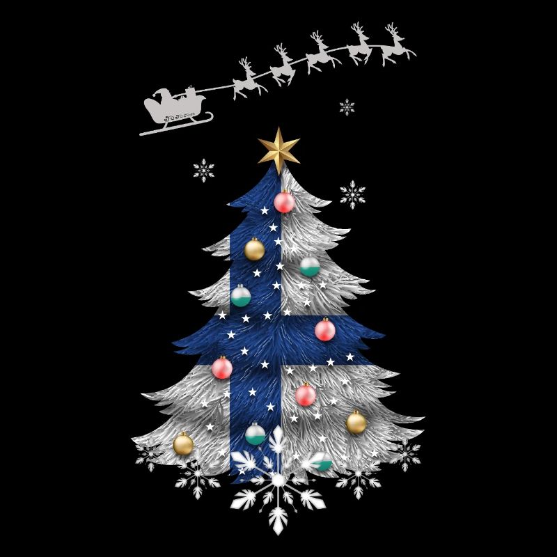 Weihnachtsbaum mit Finnland-Flagge
