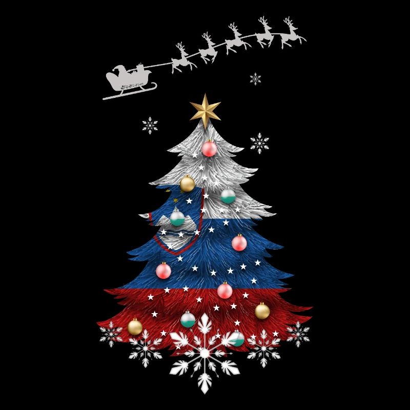Weihnachtsbaum mit slowenischer Flagge
