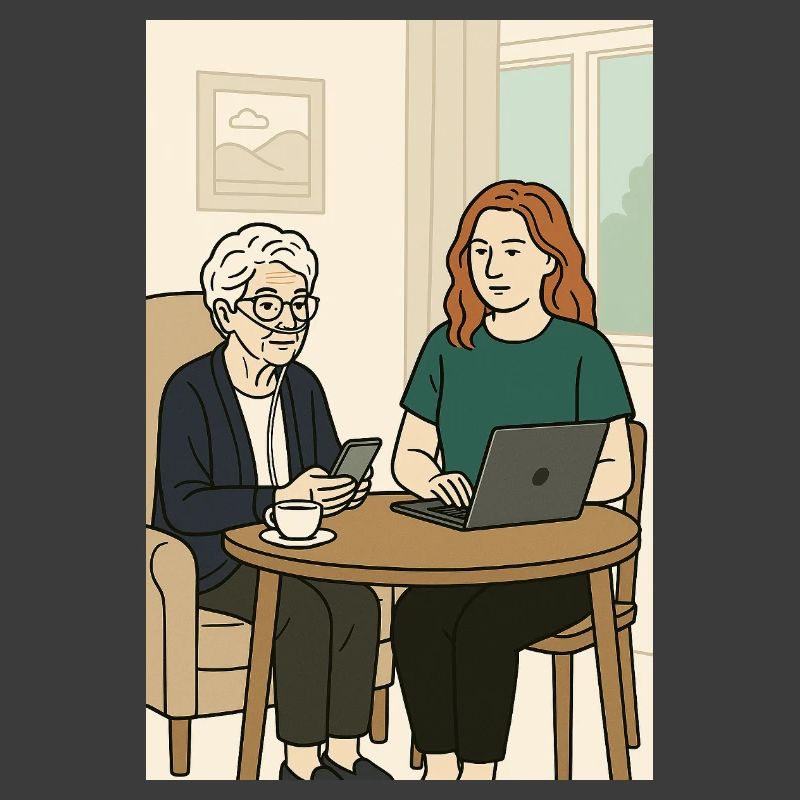 Generations at the table with technology