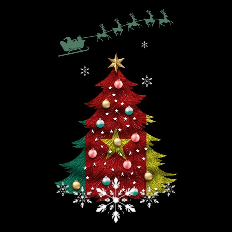 Christmas tree with Cameroon flag