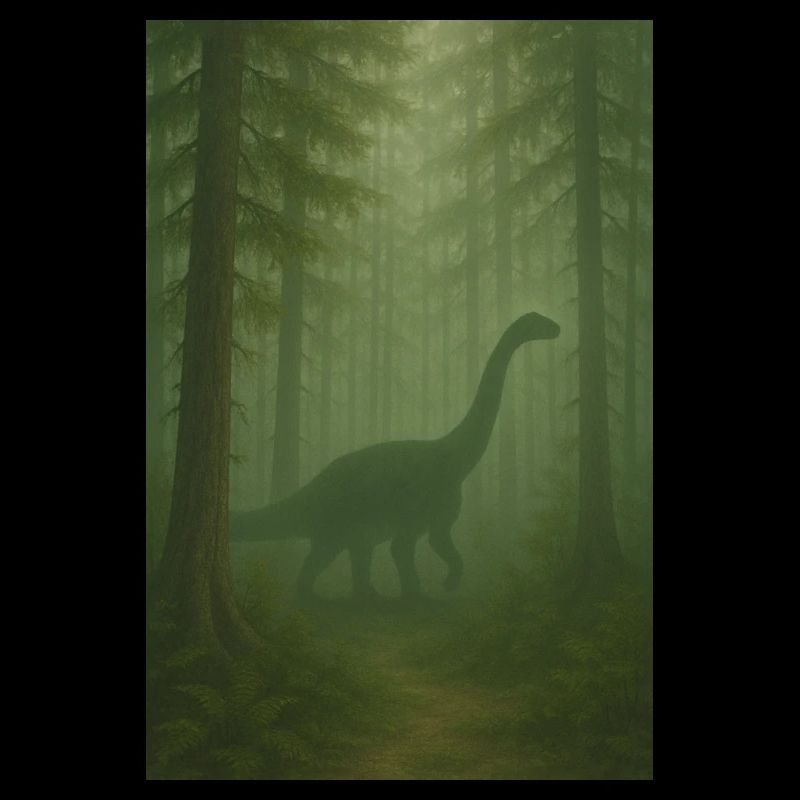 Cloud forest dinosaur in the jungle