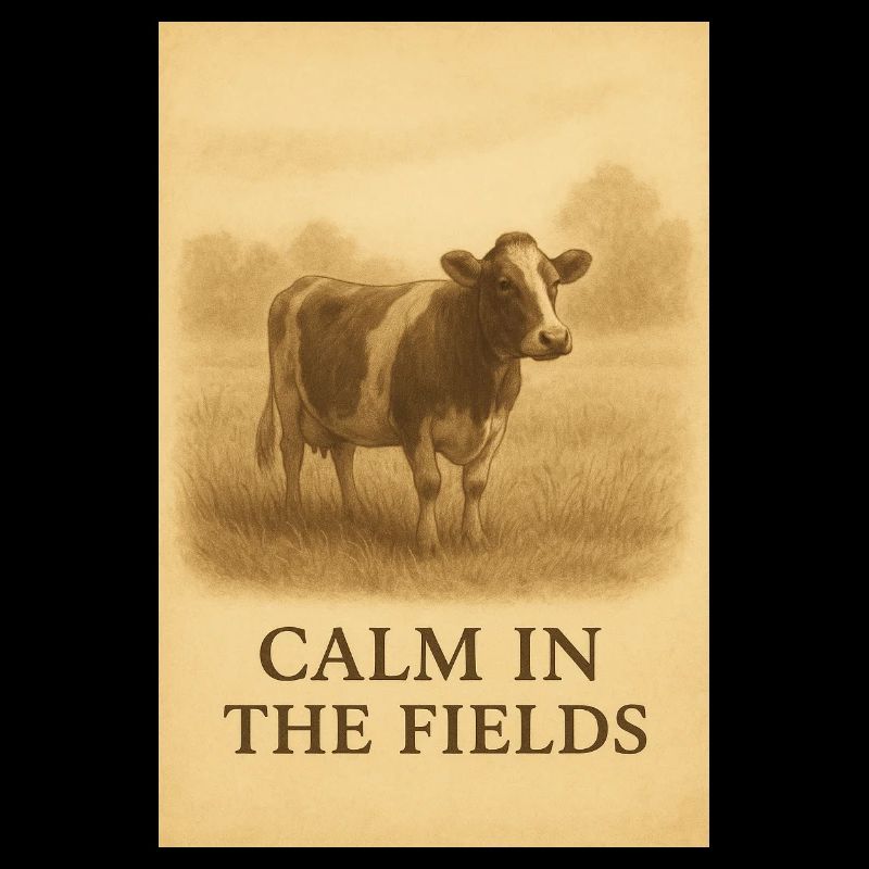 Vache vintage Calm in the Fields