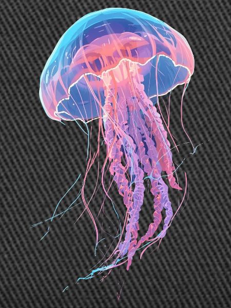 Rainbow Neon Jellyfish