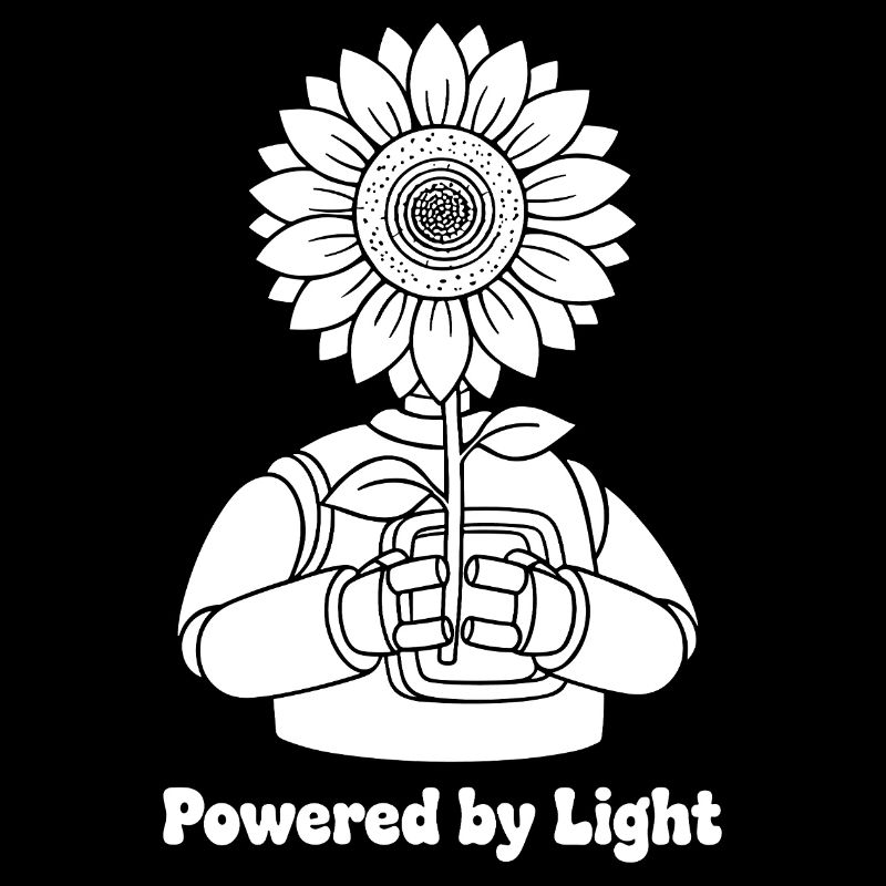 Sunflower in hands light power