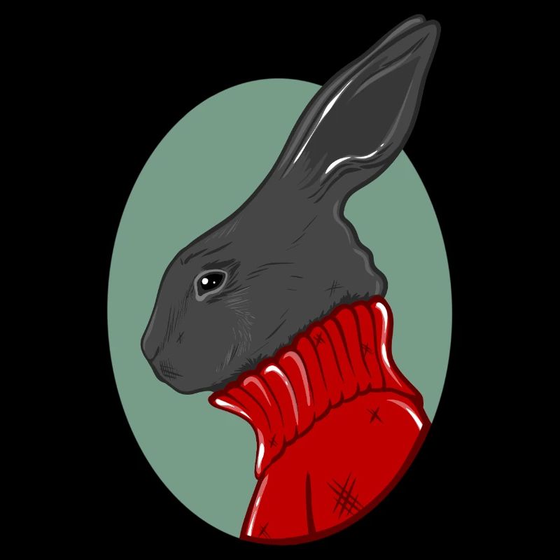 Hase mit rotem Pullover