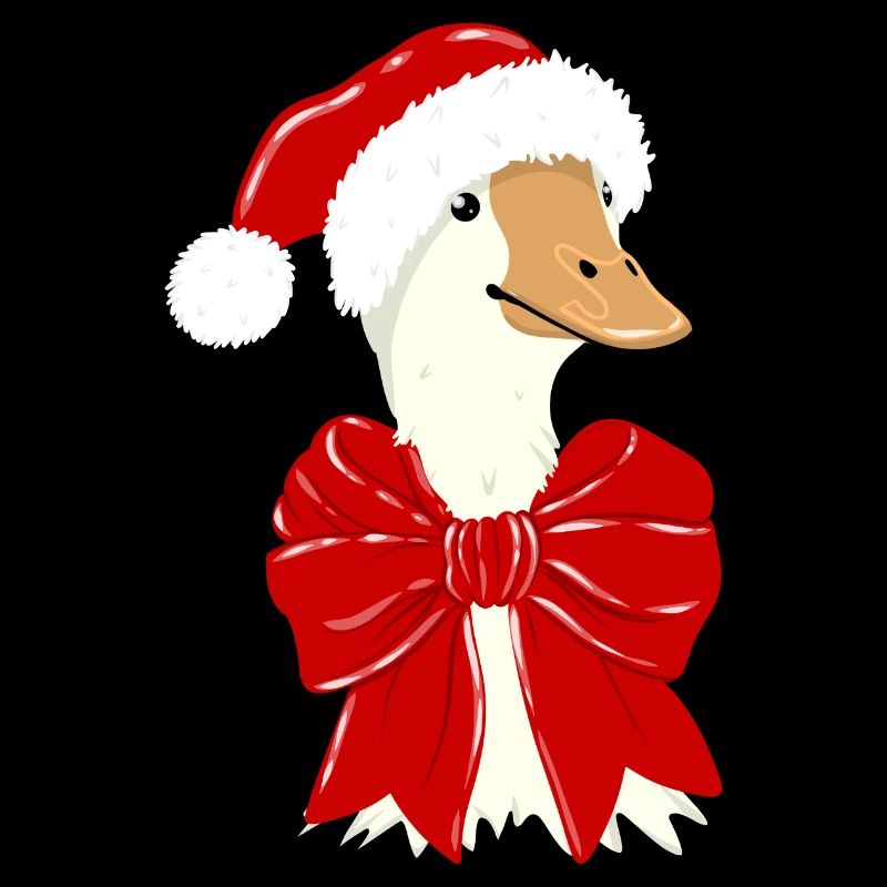 Canard de Noël avec ruban rouge