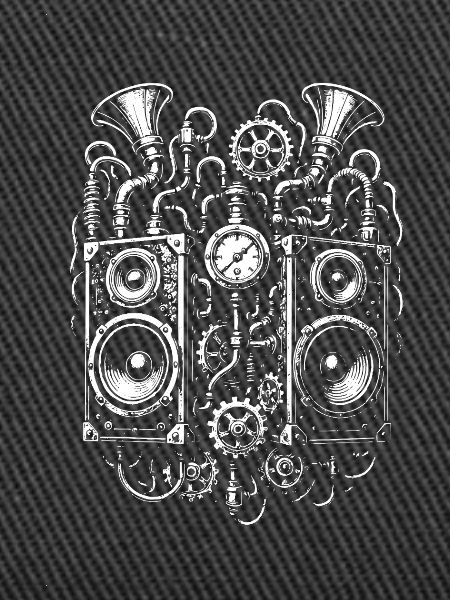 Steampunk Audio Gear Illustration