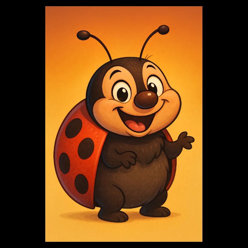 Laughing ladybug at sunset