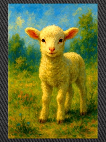 Lamb in pastel sunshine