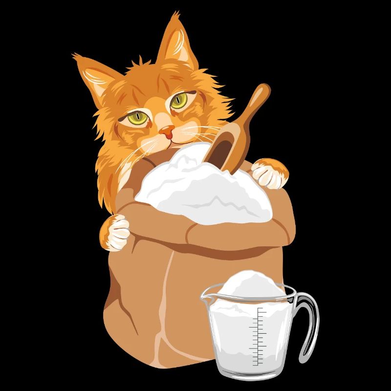 Die rote Katze lugt hinter dem Sack hervor